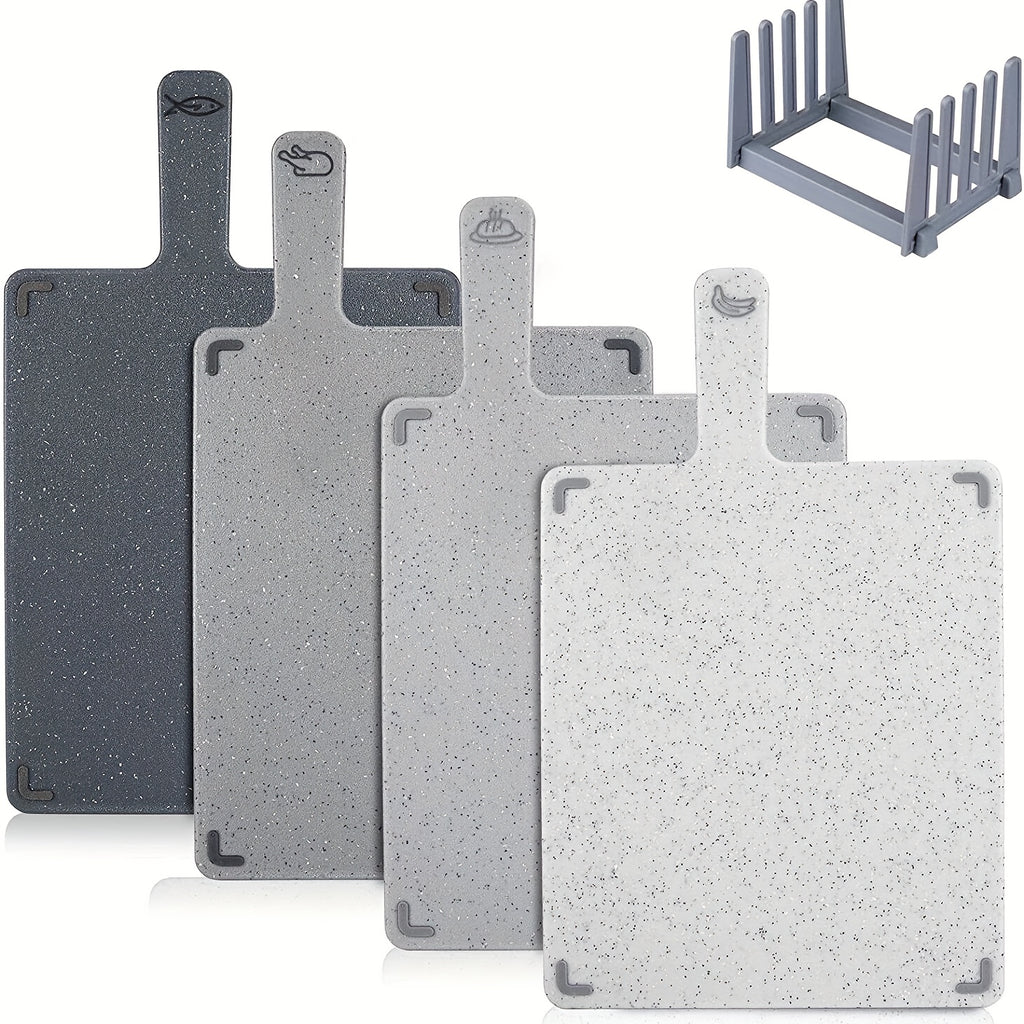 4-in-1 Heavy-Duty Kitchen Cutting Board Set With Removable Stand - Large Board With 4 Different Surfaces