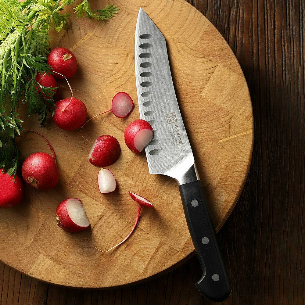 KEEMAKE 2Pcs Chef Knife Set Stainless Steel Kitchen Shears Scissor Cutlery Slicing Gift