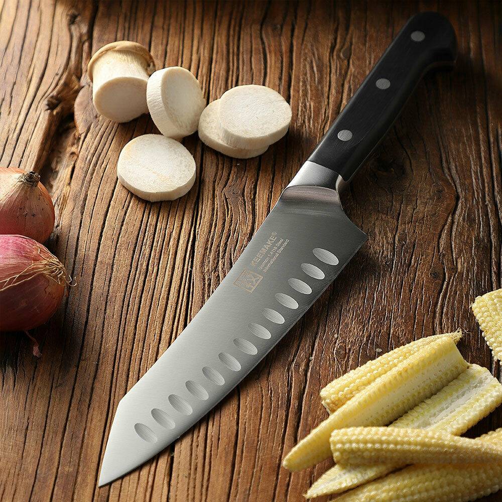 KEEMAKE 2Pcs Chef Knife Set Stainless Steel Kitchen Shears Scissor Cutlery Slicing Gift